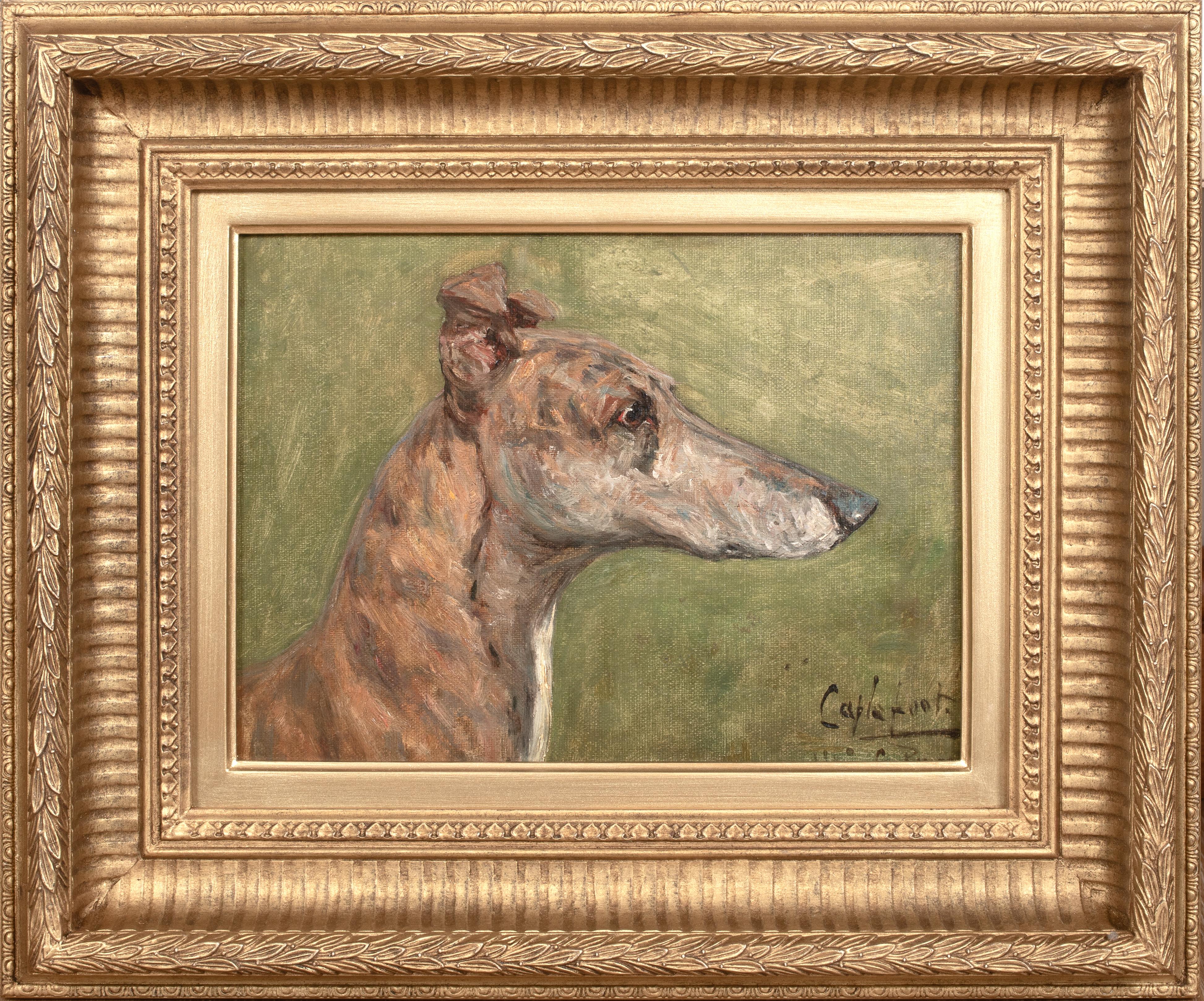 Animal Painting de George Paice - Retrato del galgo campeón "Cablefoot", siglo XIX  por George PAICE