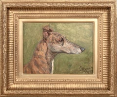 Antique Portrait of "Cablefoot" Champion Greyhound, 19th Century  by George PAICE