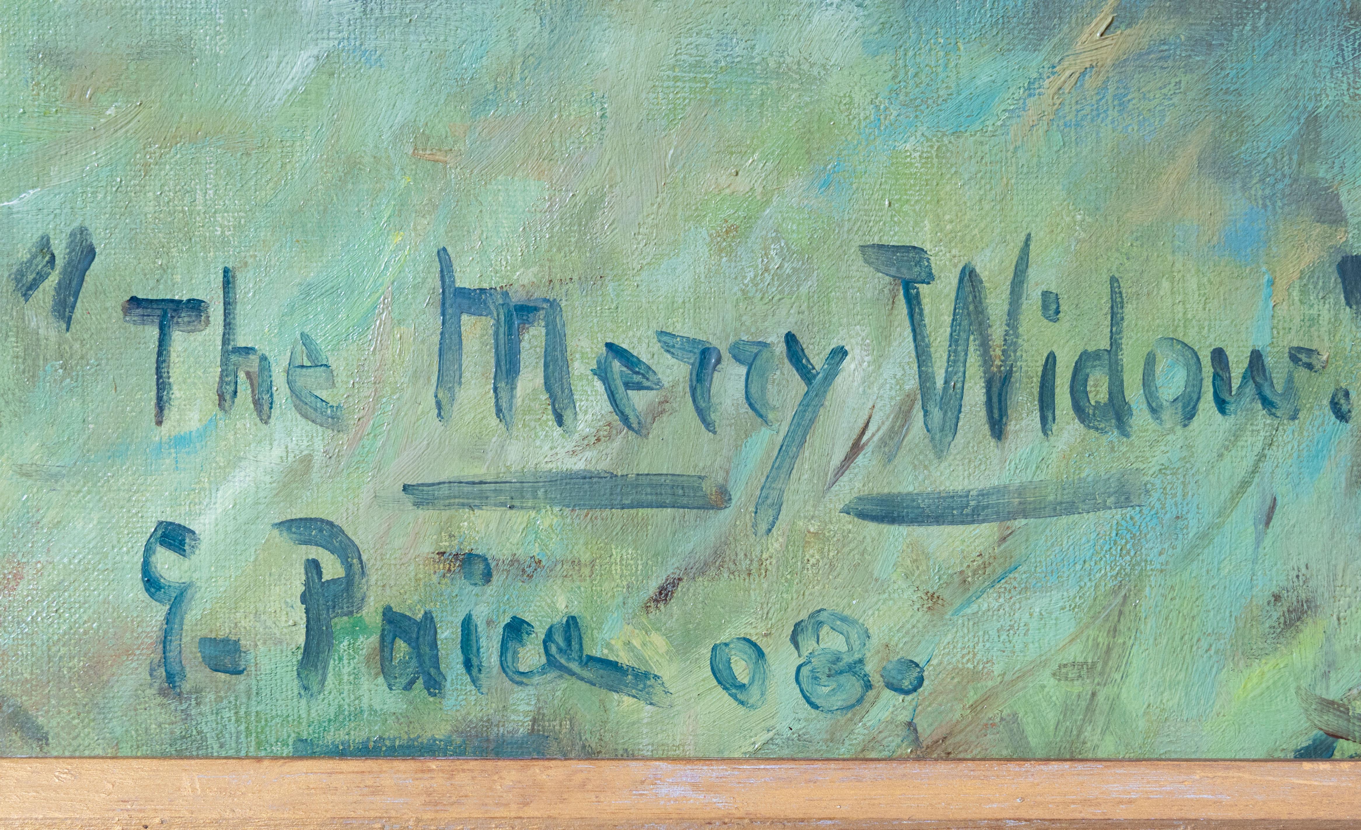 The Merry Widow, signed lower right: “G. Paice, 08” - Painting by George Paice