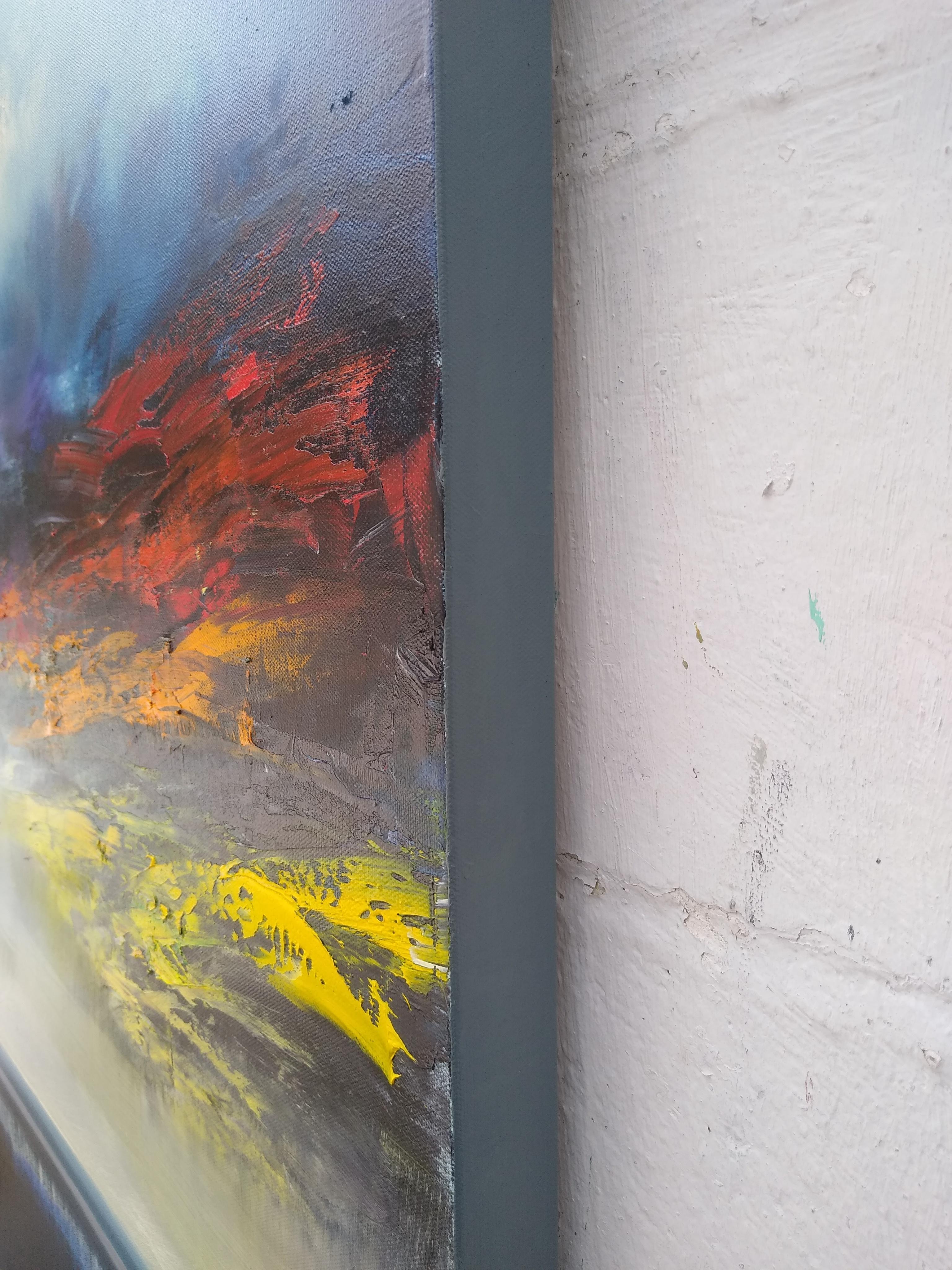 L'alba, pittura ad olio astratta - Painting di George Peebles