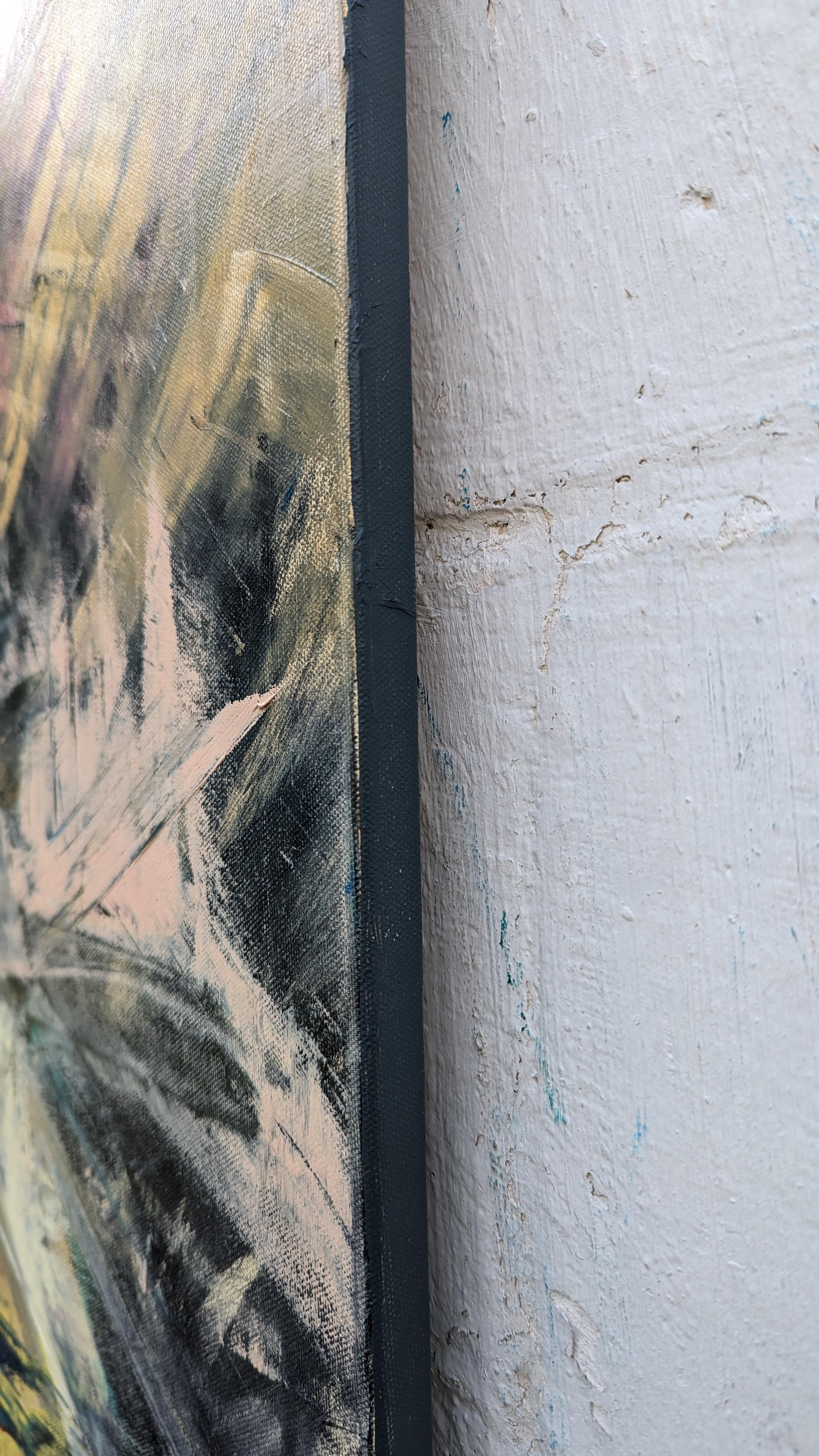 Connesso, Pittura ad olio astratta - Painting di George Peebles