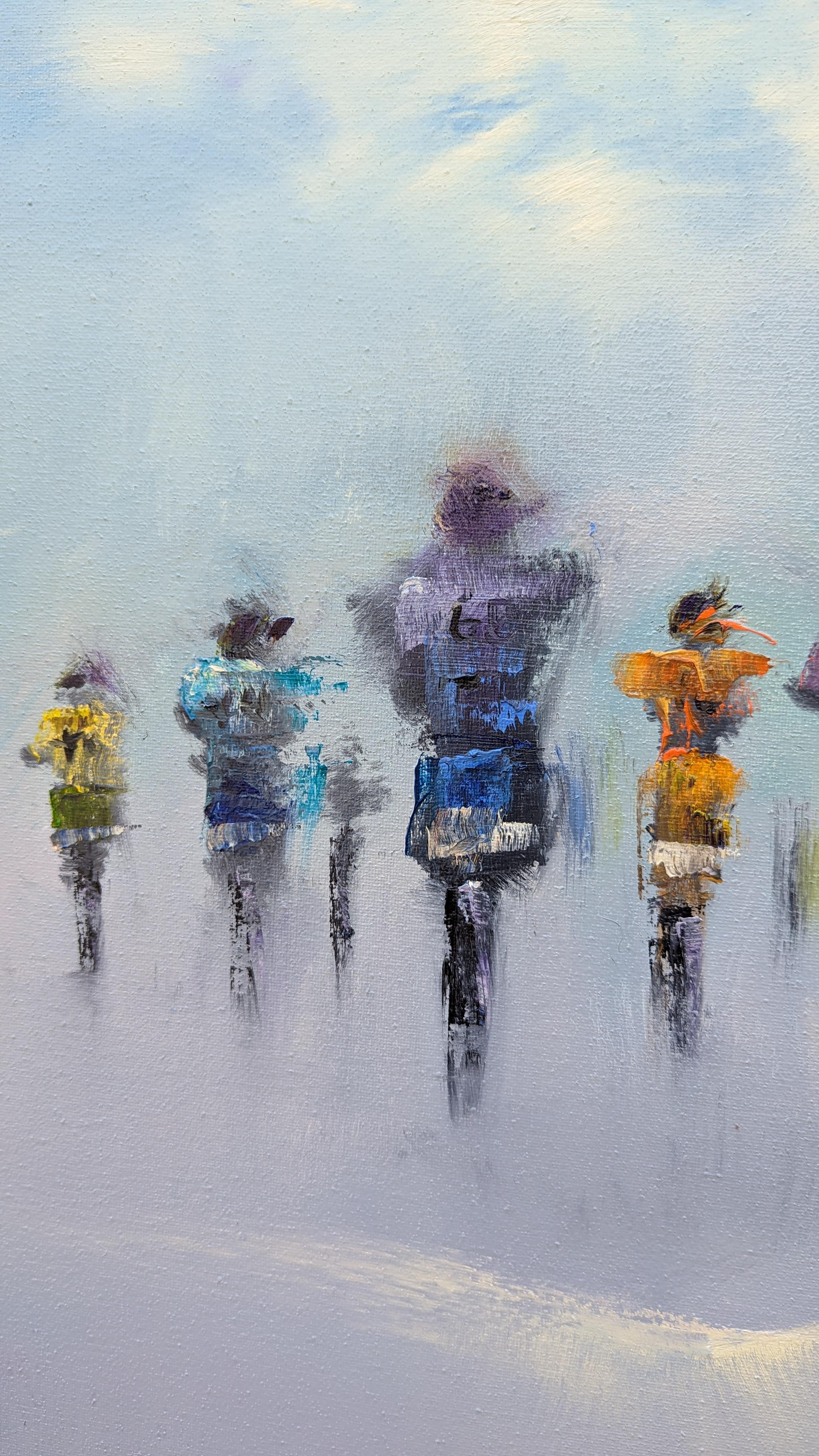 Cross Country , Pittura ad olio astratta - Painting Astratto di George Peebles