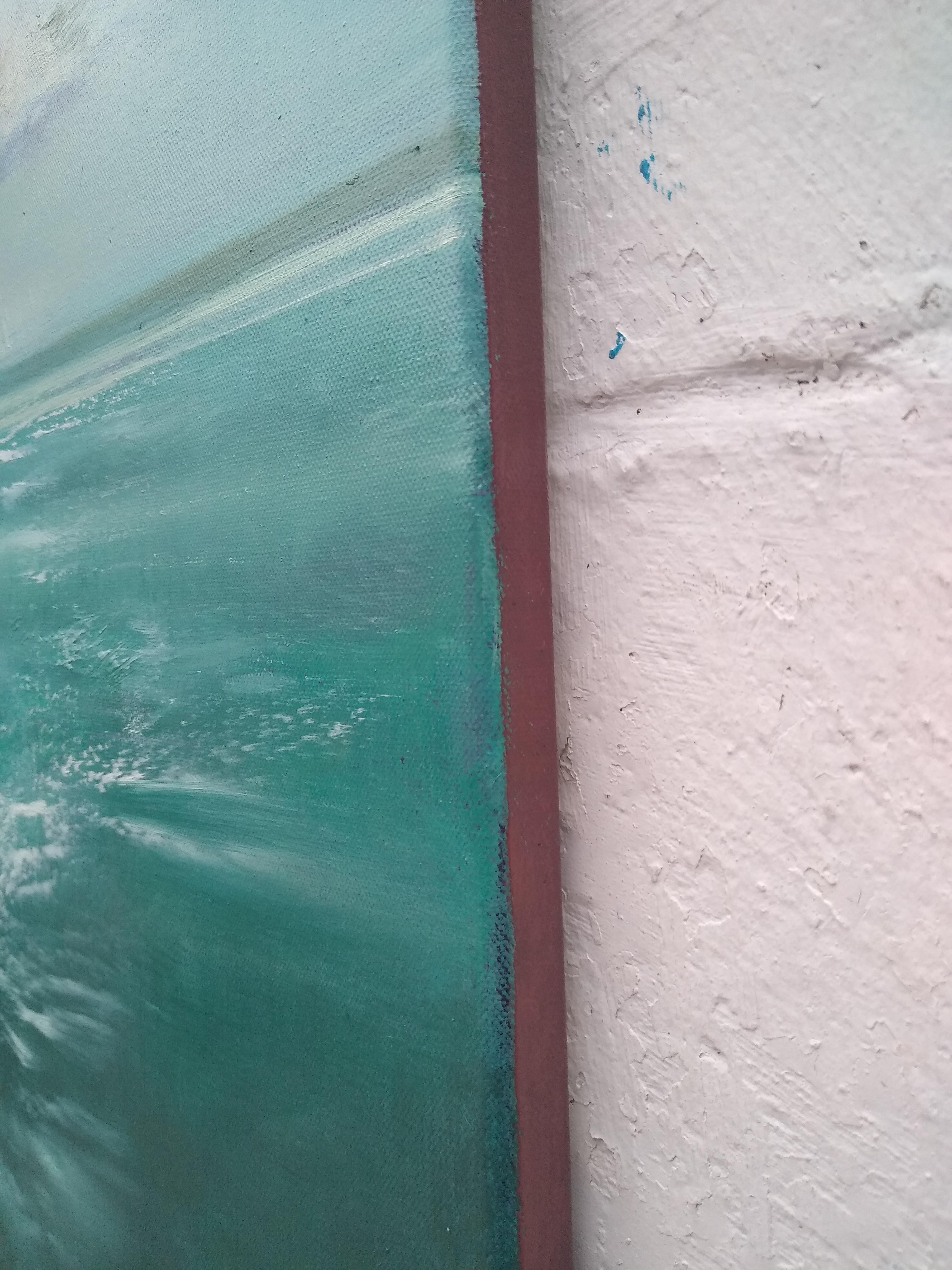 Alla deriva, pittura ad olio astratta - Painting di George Peebles