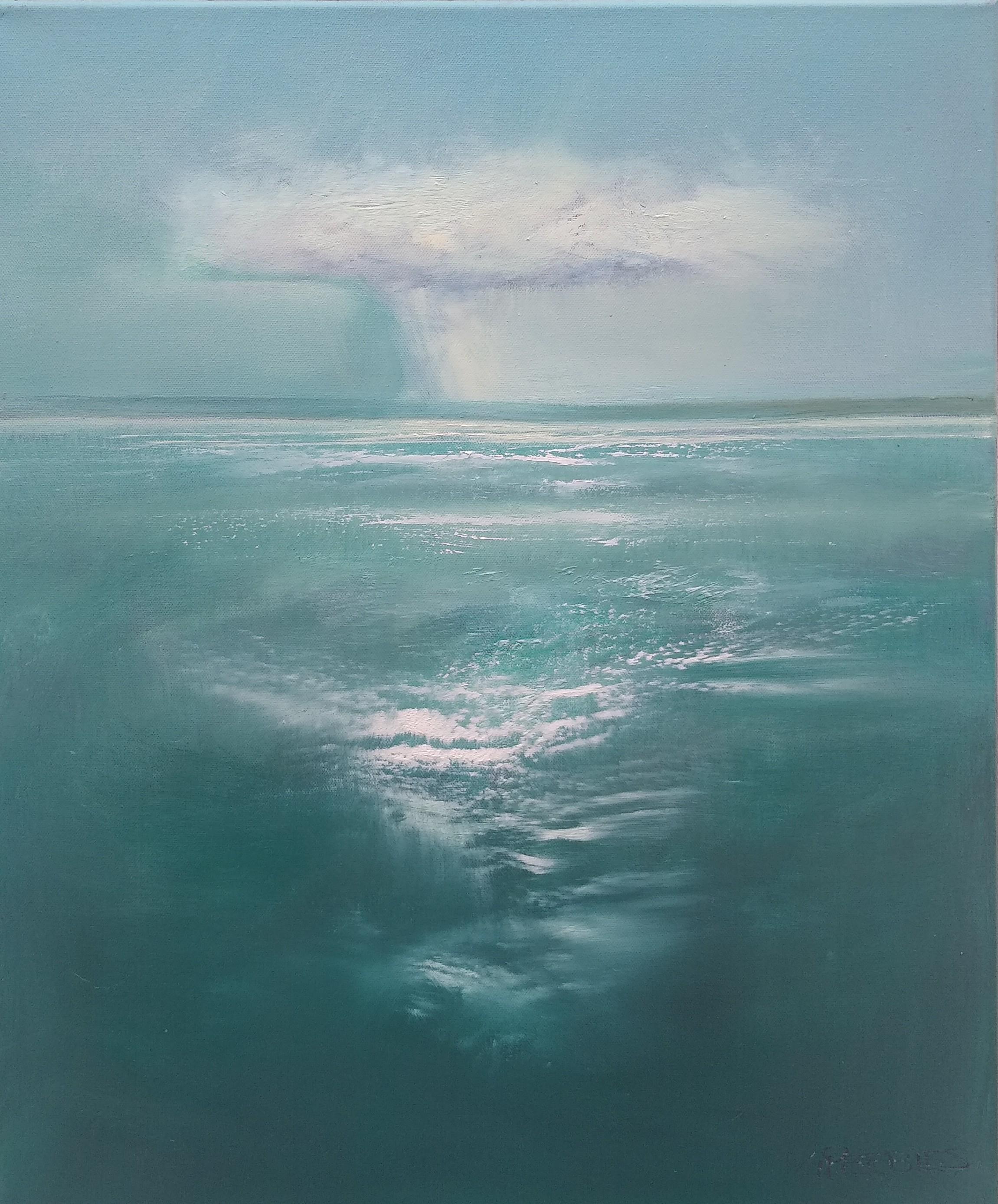Abstract Painting di George Peebles - Alla deriva, pittura ad olio astratta