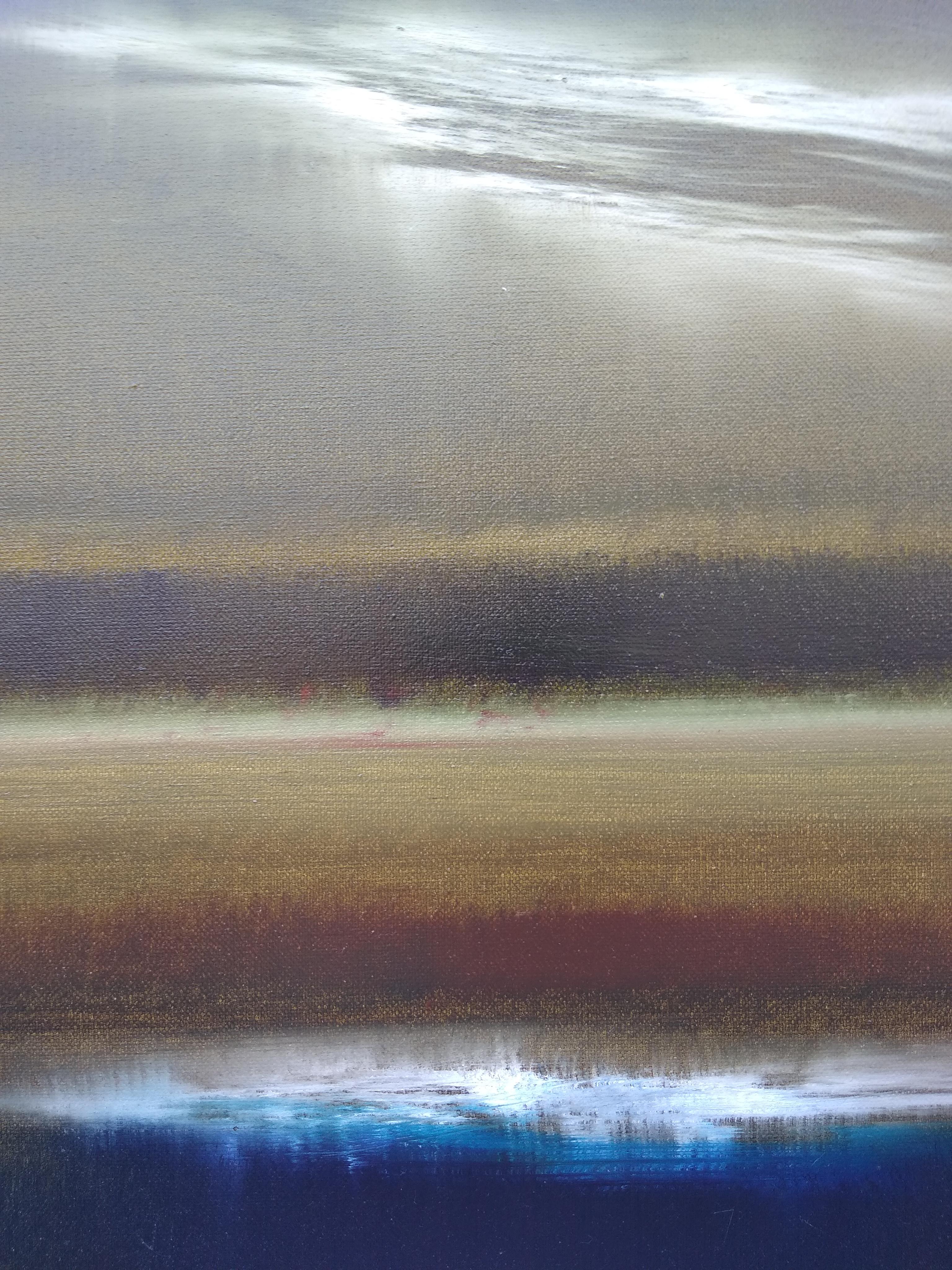 Notti d'estate, pittura ad olio astratta - Abstract Painting Nero di George Peebles