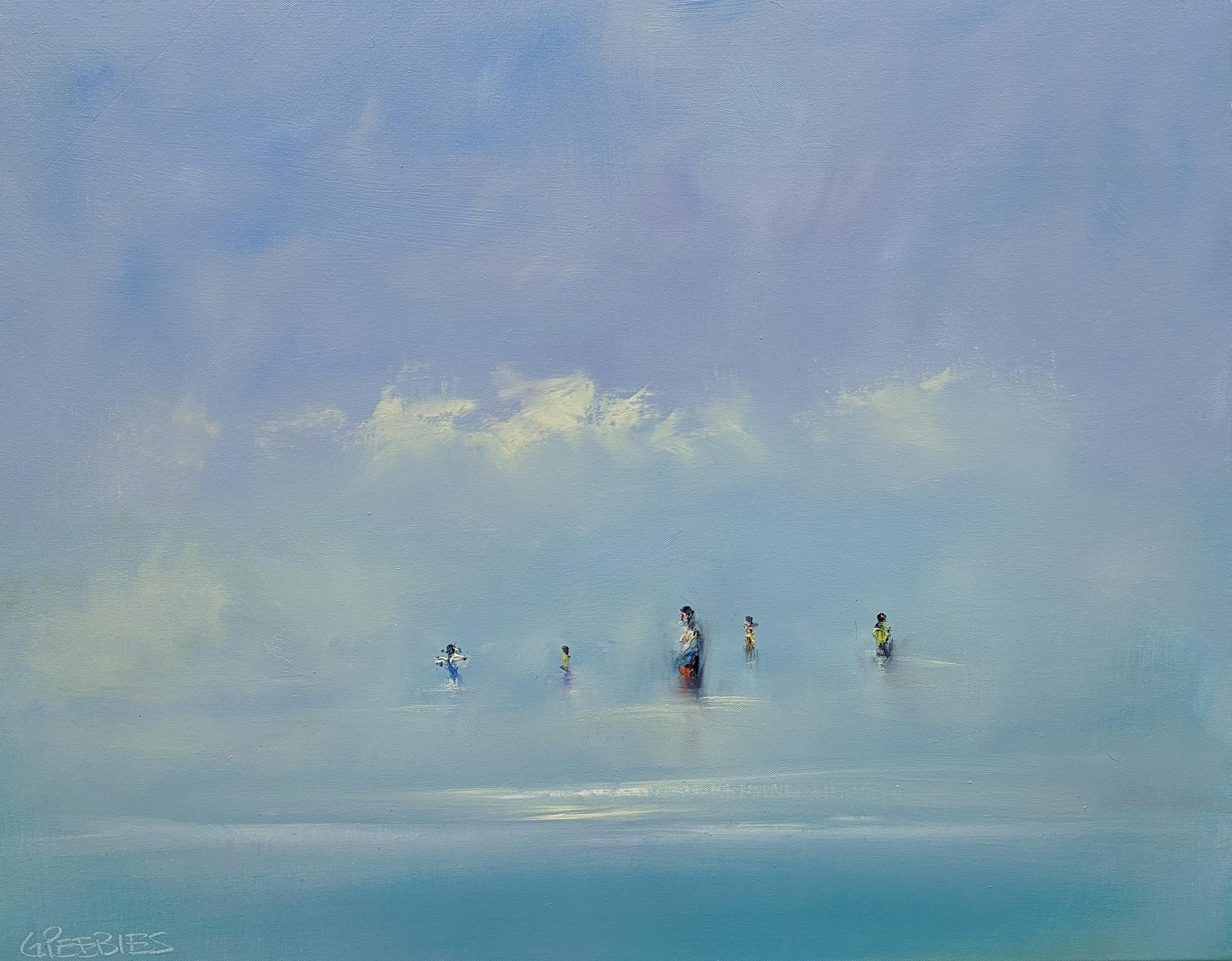 George Peebles Landscape Painting – Der Morgen schwimmt, Abstraktes Ölgemälde