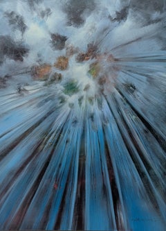Paisaje arbóreo, pintura al óleo abstracta