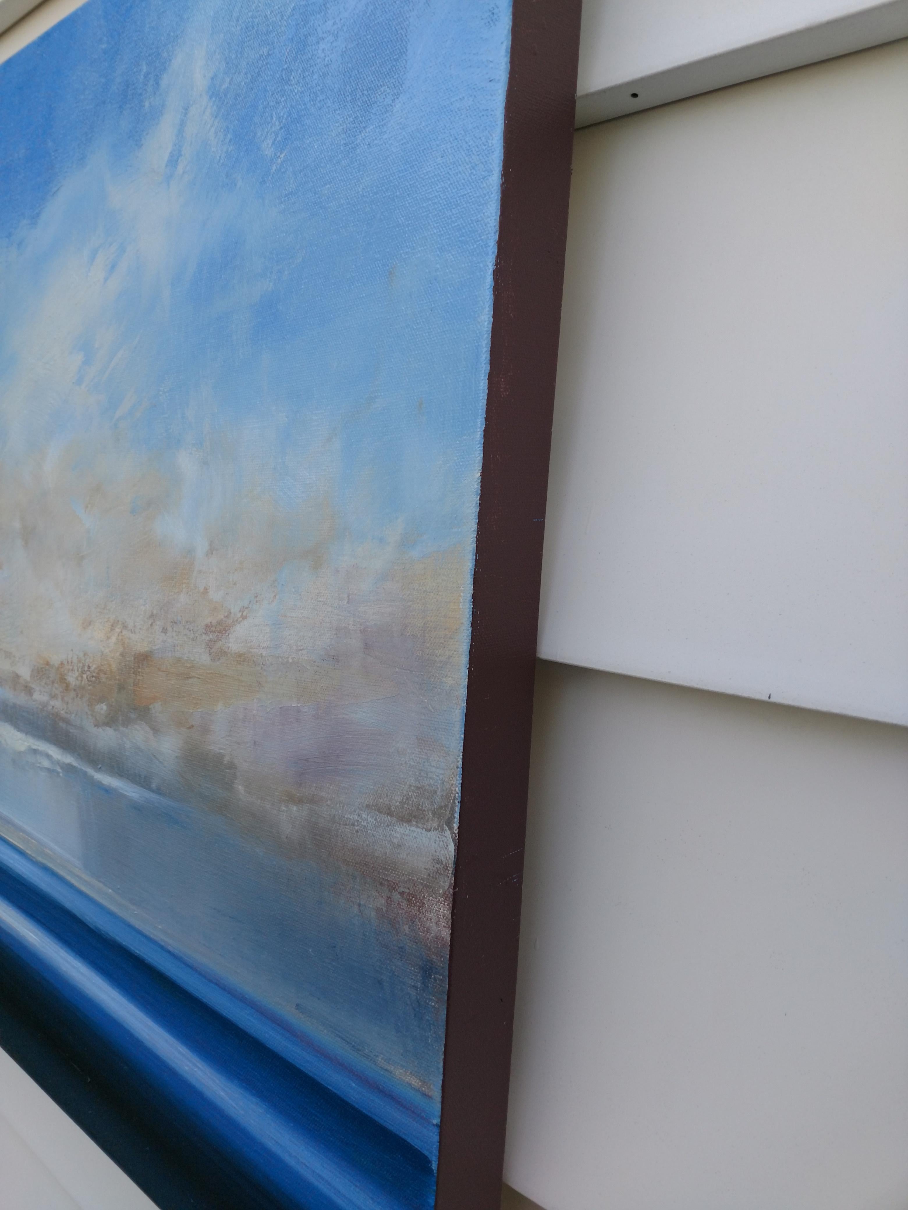 Window of Time, Oil Painting - Blue Landscape Painting by George Peebles