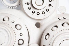 George Pelletier White Ceramic Sconce, circa 1970, France