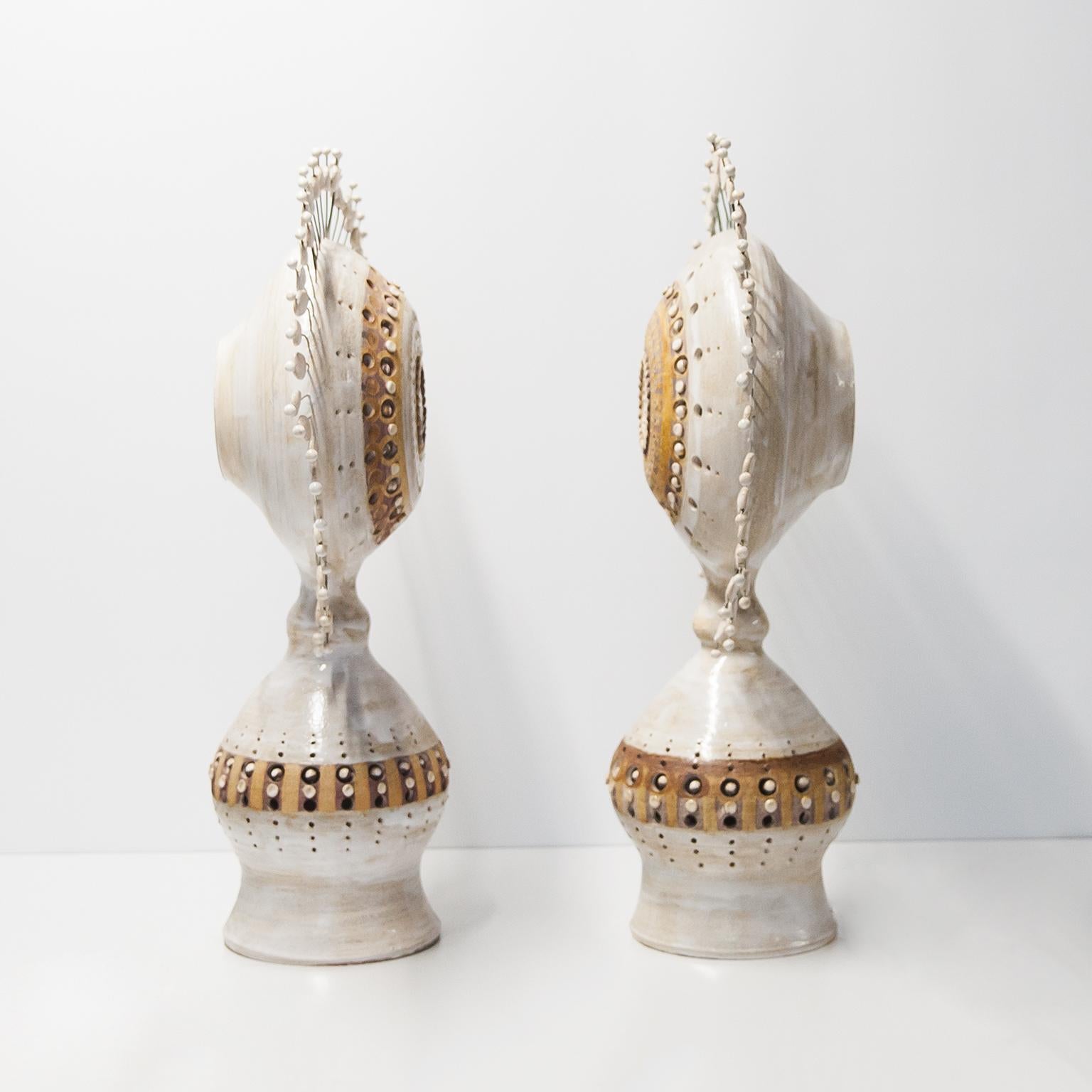 Mid-Century Modern George Pelletier Huge Soleil Table Lamp Set Of Two 1970s For Sale