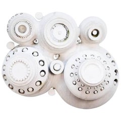 George Pelletier White Ceramic Sconce, circa 1970, France