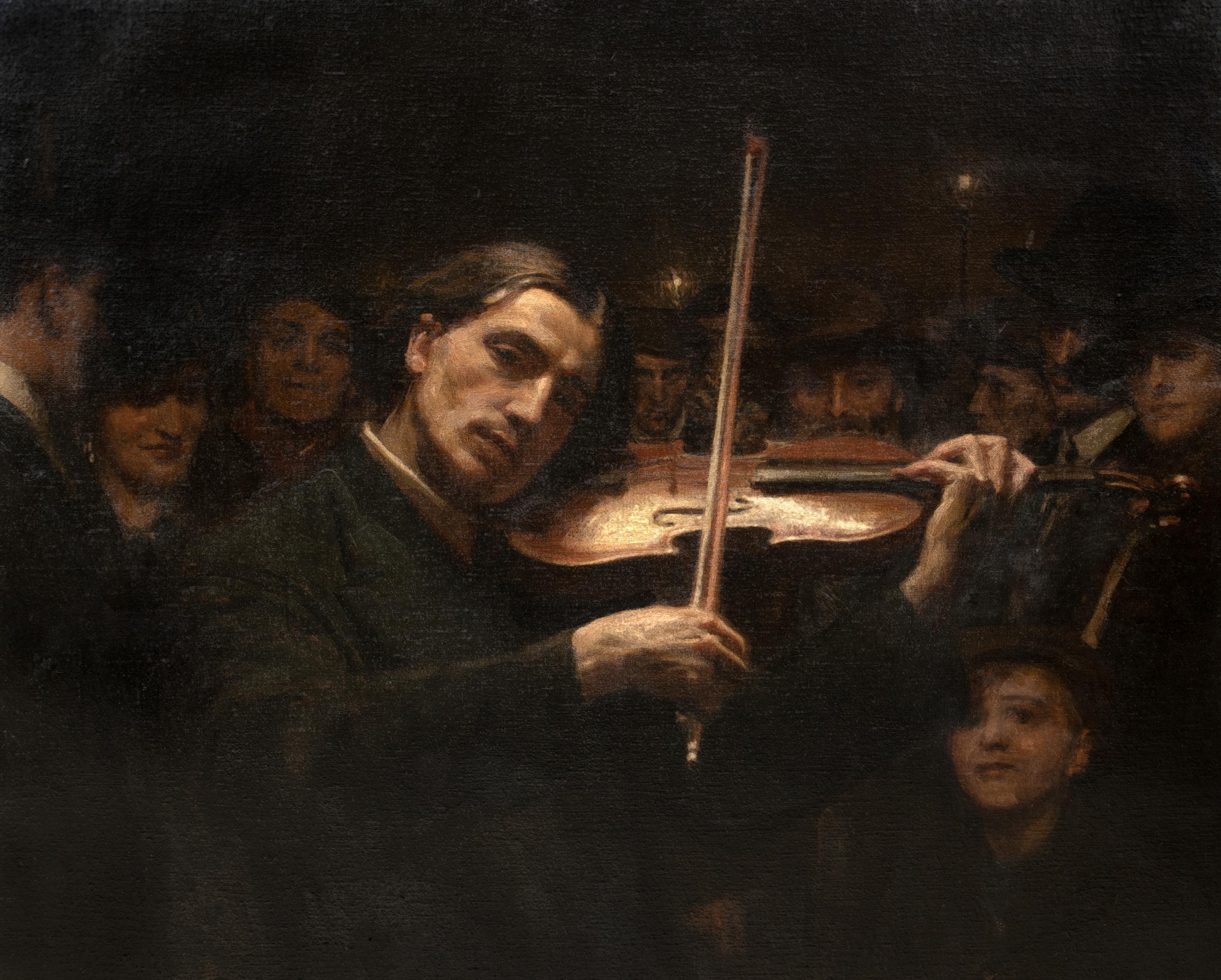 Il violinista a lume di candela, del 1914  George Percy JACOMB-HOOD (1857-1929) 3