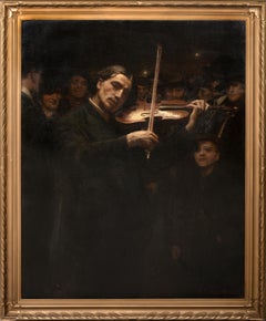 The Candlelit Violinist, dated 1914  George Percy JACOMB-HOOD (1857-1929)  