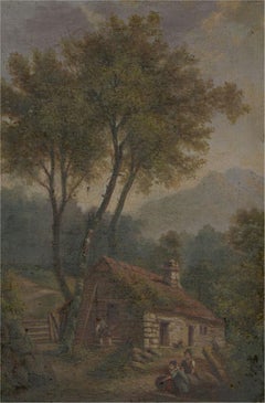 George Perrin - 1884 Oil, Old House at Betws-y-Coed, Wales