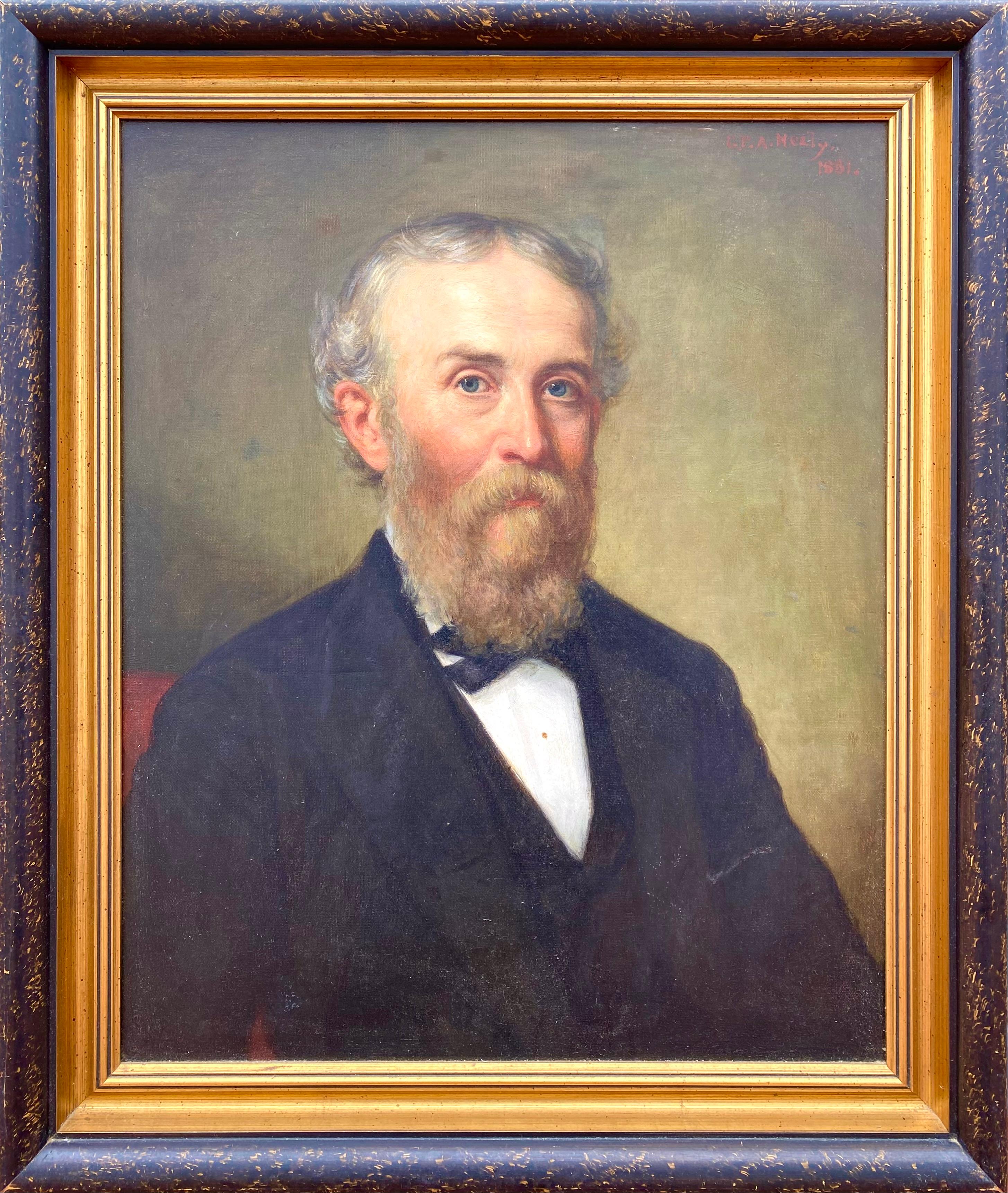 “Portrait of Jacob Dolson Cox” - Painting by George Peter Alexander Healy