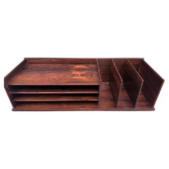 George Petersen Danish Modern Rosewood Desk Organizer / Letter Tray, 1960s
