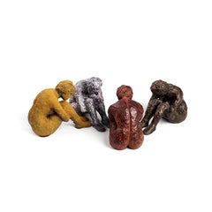 Four Piece Set of "Alex Withdrawn" Nude Abstract Figurative Sculptures