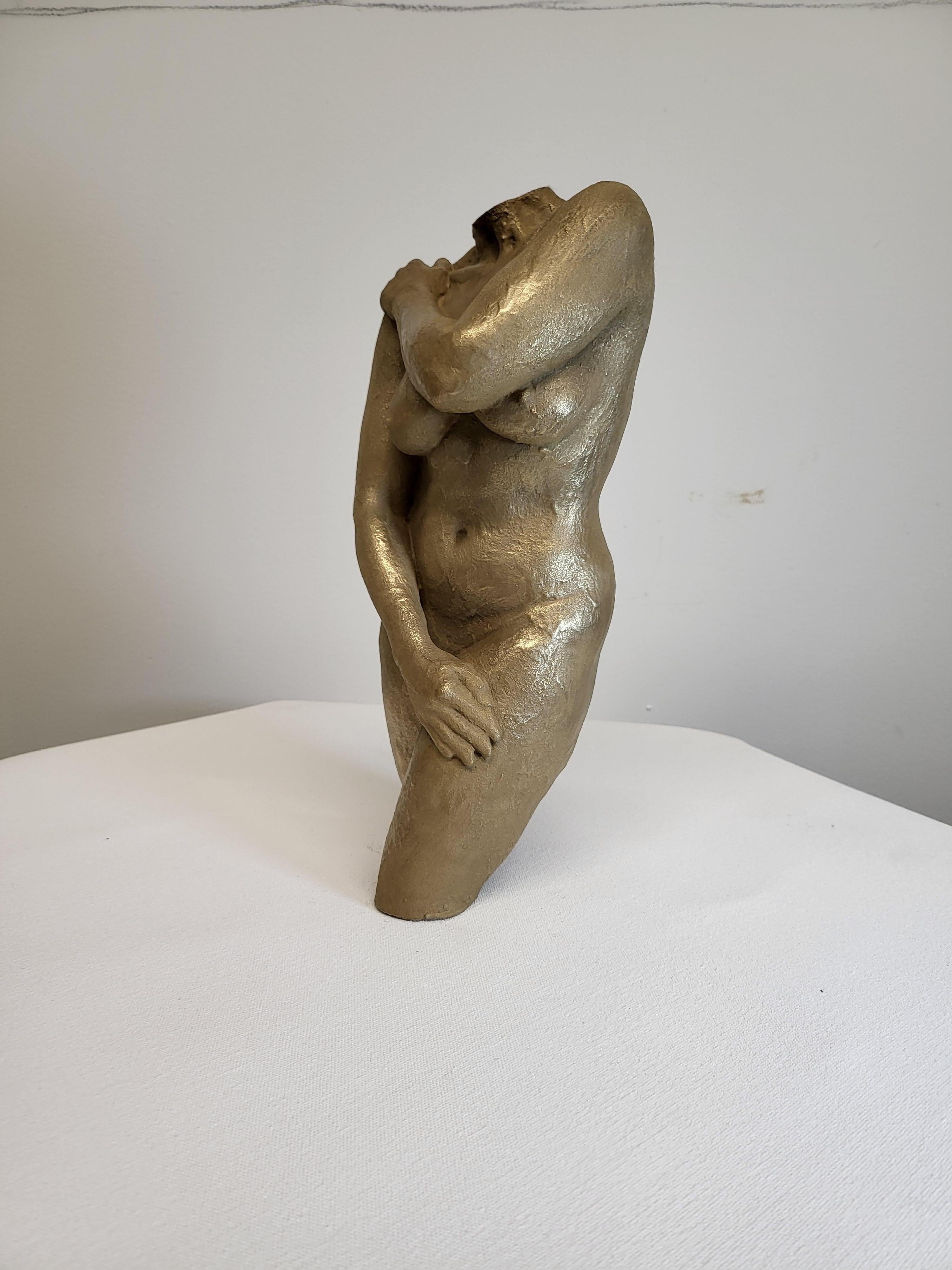 Aphrodite at Middle Age, Mixed Media Figurative Sculpture For Sale 1