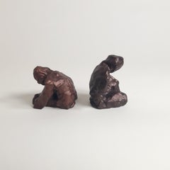 "Copper and Bronze" Two Piece Abstract Small Sculpture 