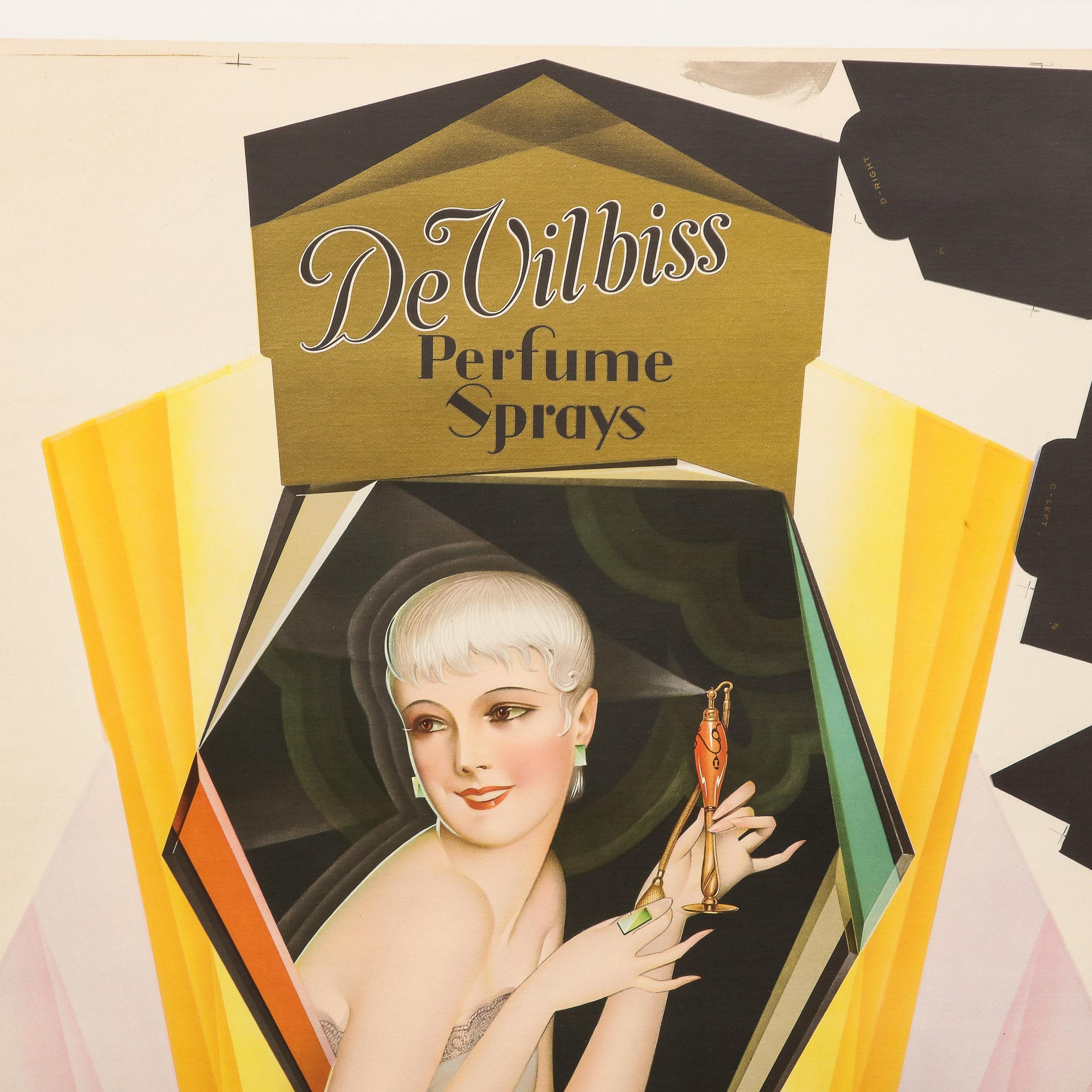 Affiche DeVilbiss Purfume Art Déco de George Petty pour l'A.C. Société Schultz  en vente 1