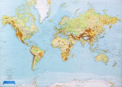 George Philip's Large Relief Map of the World 150x110cm