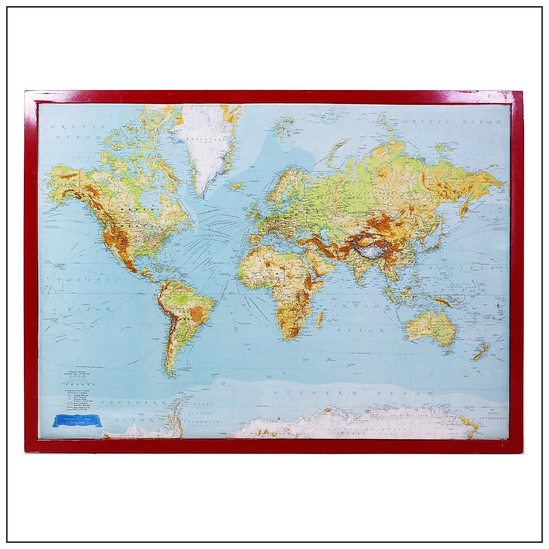 Große Reliefkarte der Welt von George Philip, 150x110cm im Angebot 3