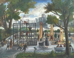 Vintage "Playground, Carl Schurz Park" George Picken, New York City, East River, UES WPA