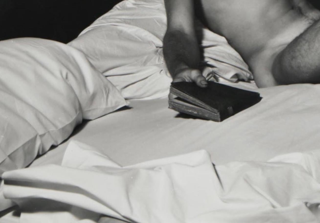 George Platt Lynes, Charles Roman on Artist’s Bed, Silver Gelatin Print, 1955 In Good Condition In Brooklyn, NY