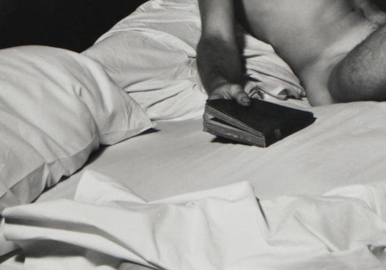 George Platt Lynes, Charles Roman on Artist’s Bed, Silver Gelatin Print, 1955 In Good Condition For Sale In Brooklyn, NY
