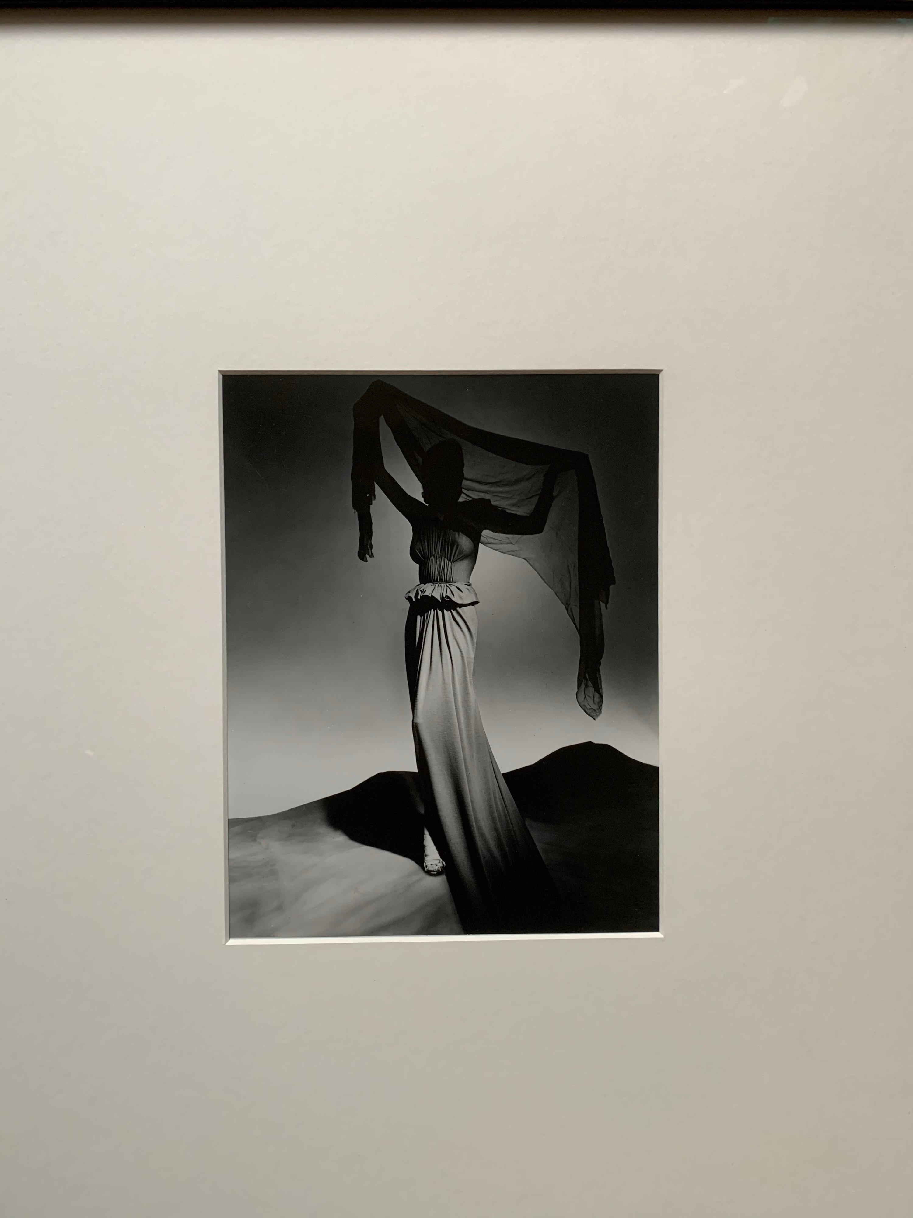 The silver gelatin photograph was printed by the photography department of the Metropolitan Museum of Art in New York City in the 1990s frim the original negative. George Platt Lynes (1907 to 1955) was a legendary fashion photographer who shot