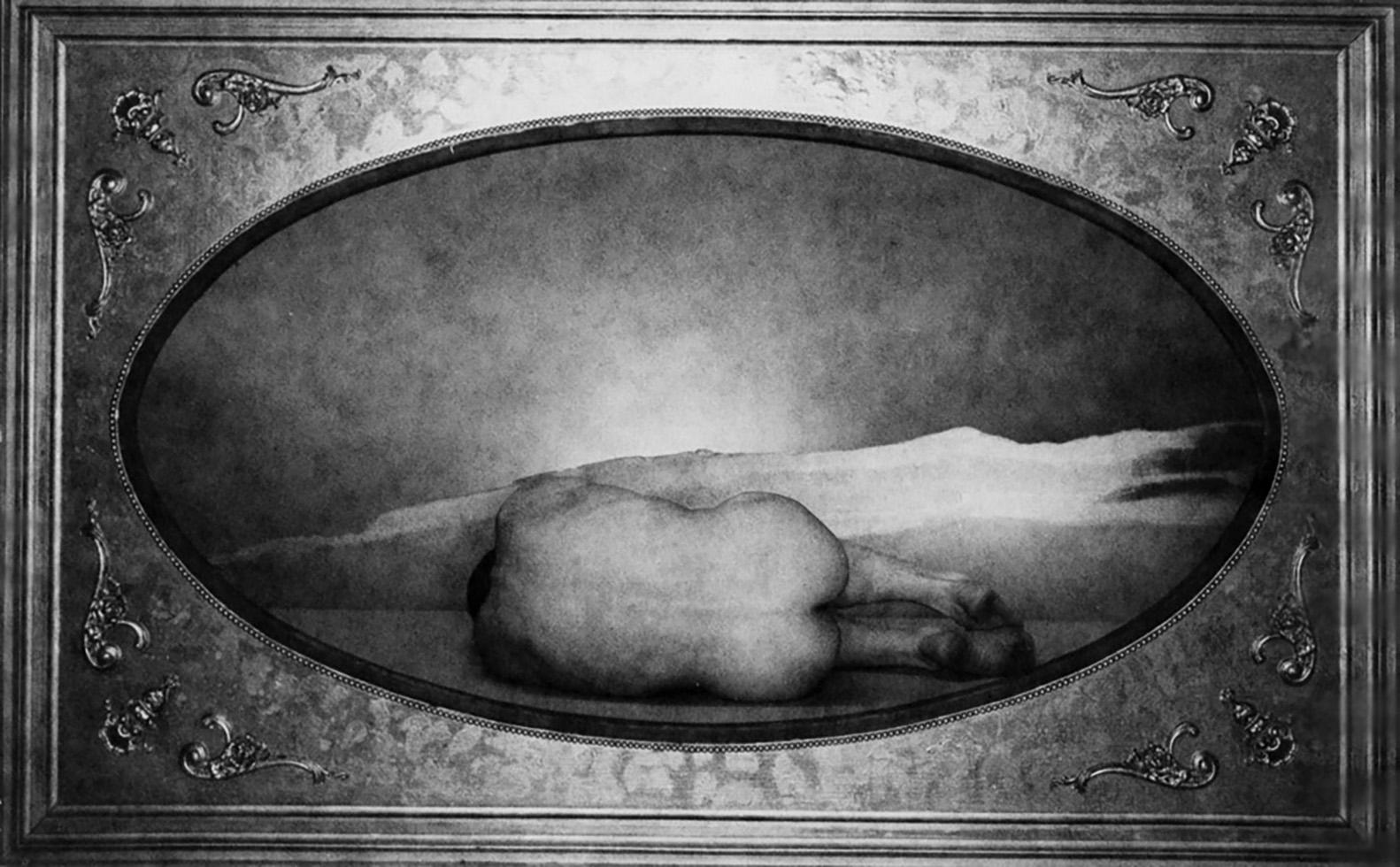 Mel Fillini in Frame #2 [Male Nude in Cartouche] - Photograph by George Platt Lynes