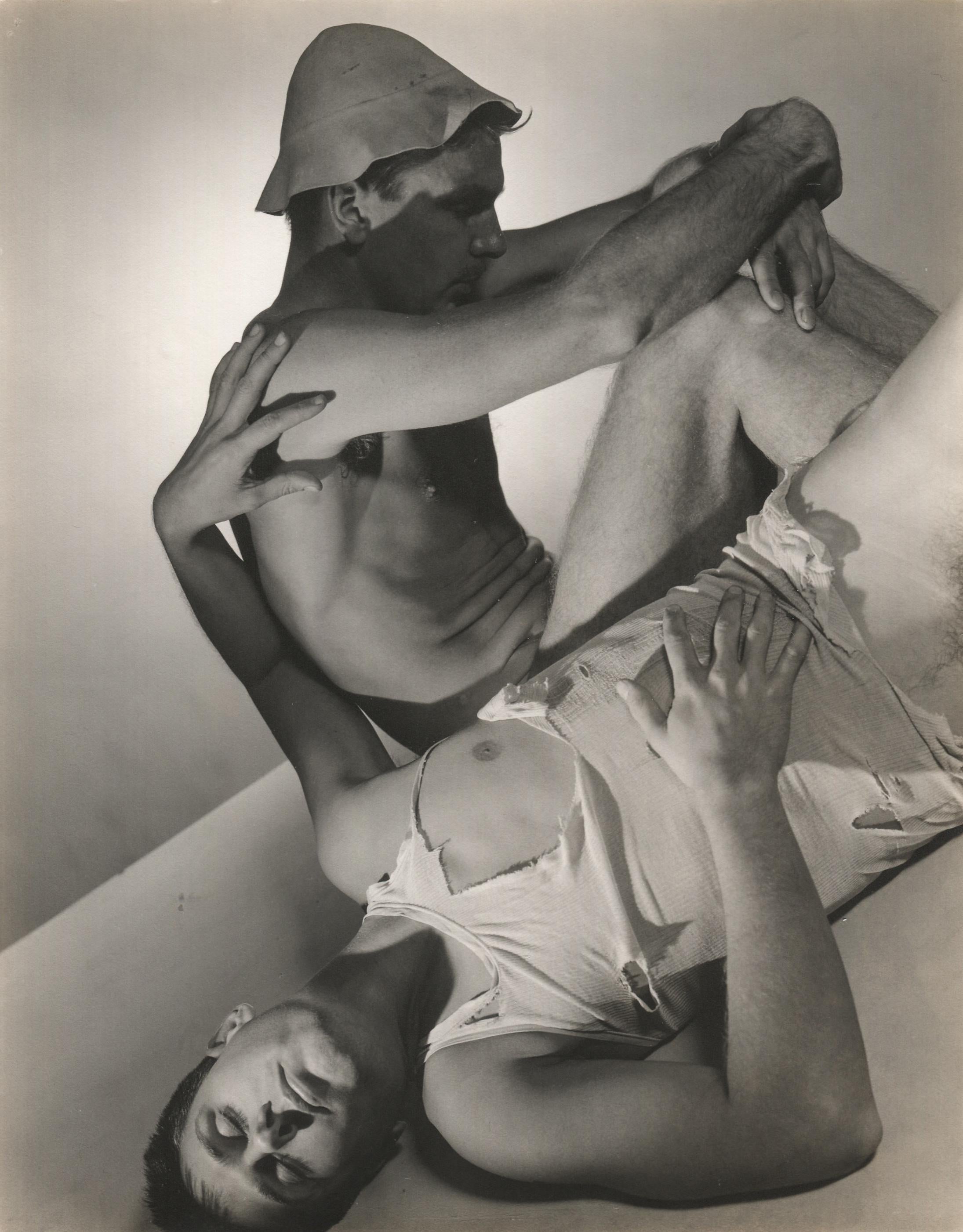 Paul Cadmus in Torn T-Shirt with Jared French - Photograph by George Platt Lynes
