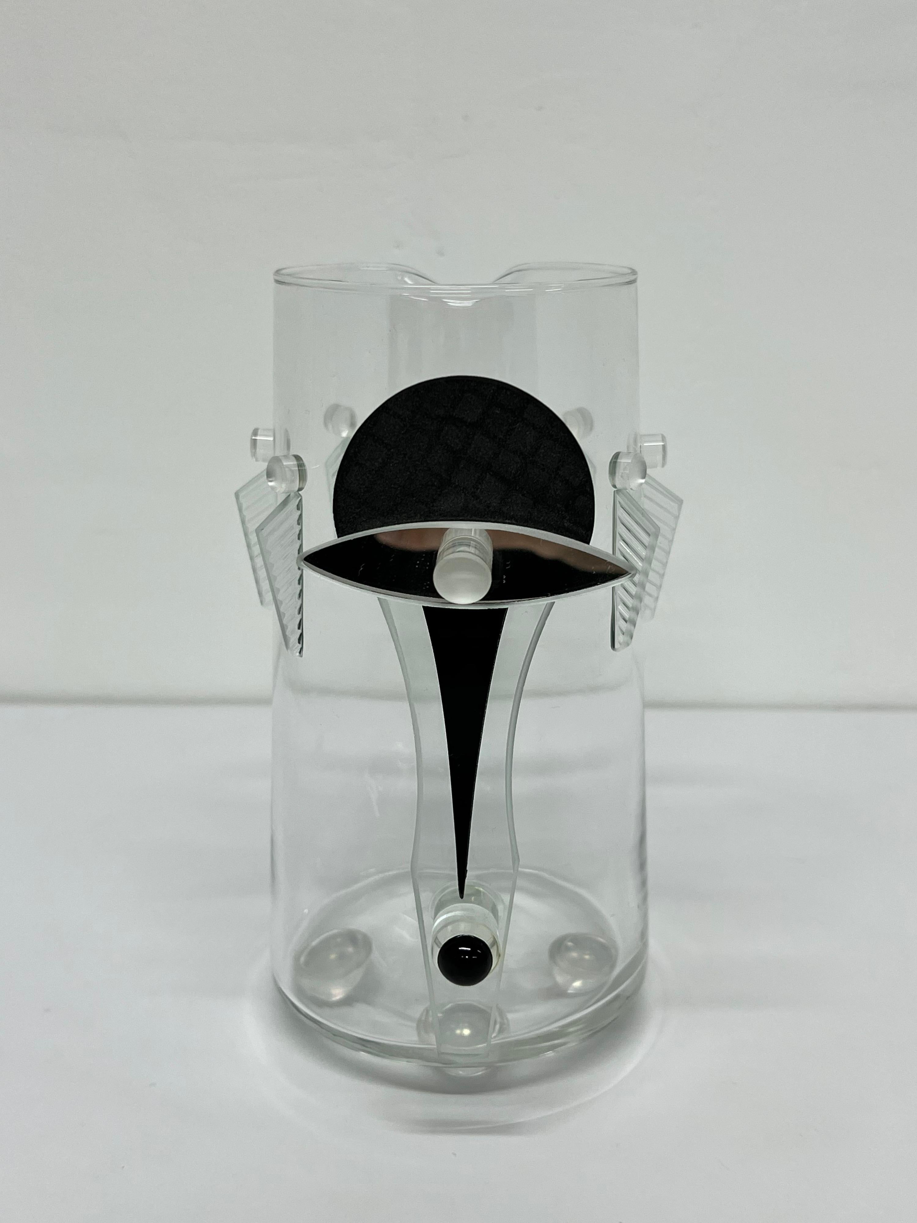 George Ponzini Postmodern Deco Revival Art Glass Pitcher For Sale 1