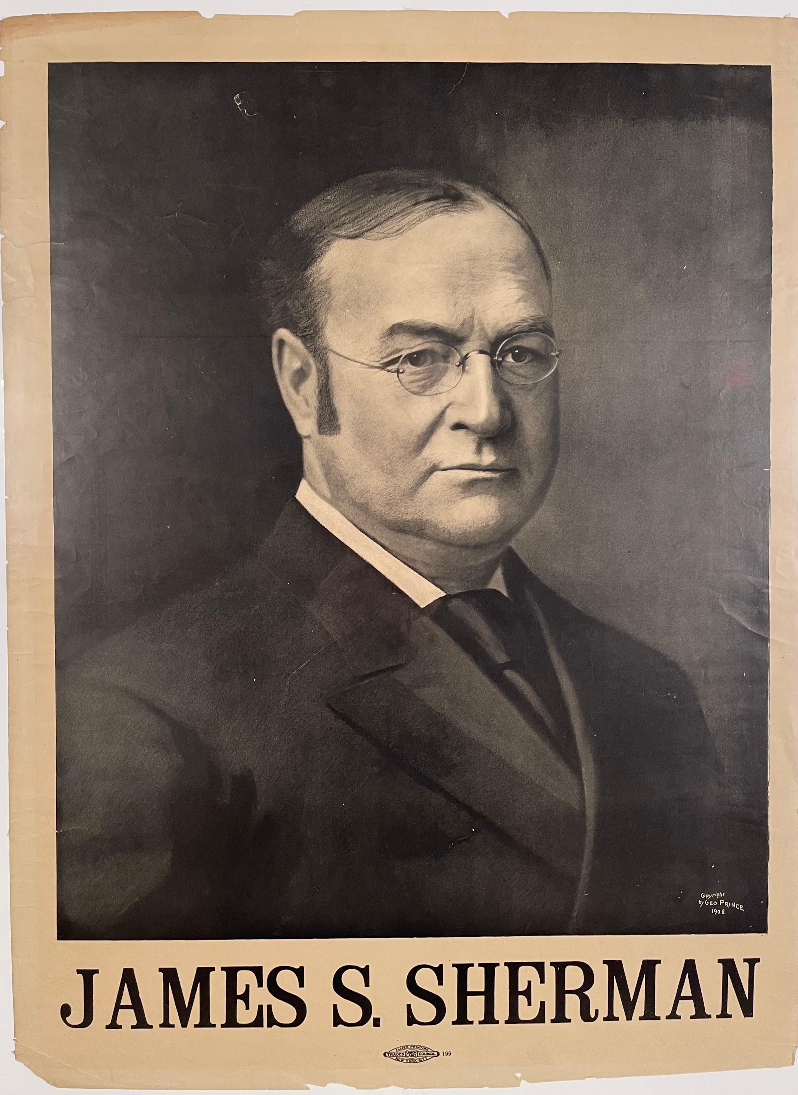 Prince, George WILLIAM HOWARD TAFT AND jAMES S. SHERMAN CAMPAIGN POSTERS, 1908. – Photograph von george prince