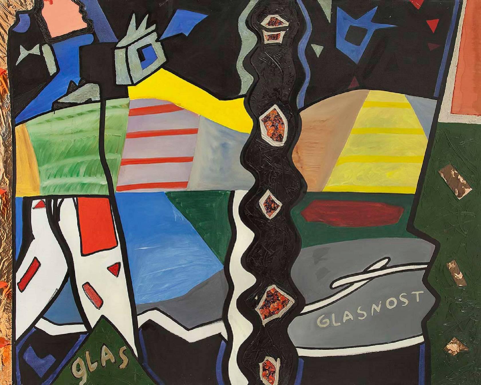 grande russo GLASNOST Mosca, pittura Avant Garde post-sovietica George Pusenkoff in vendita 1