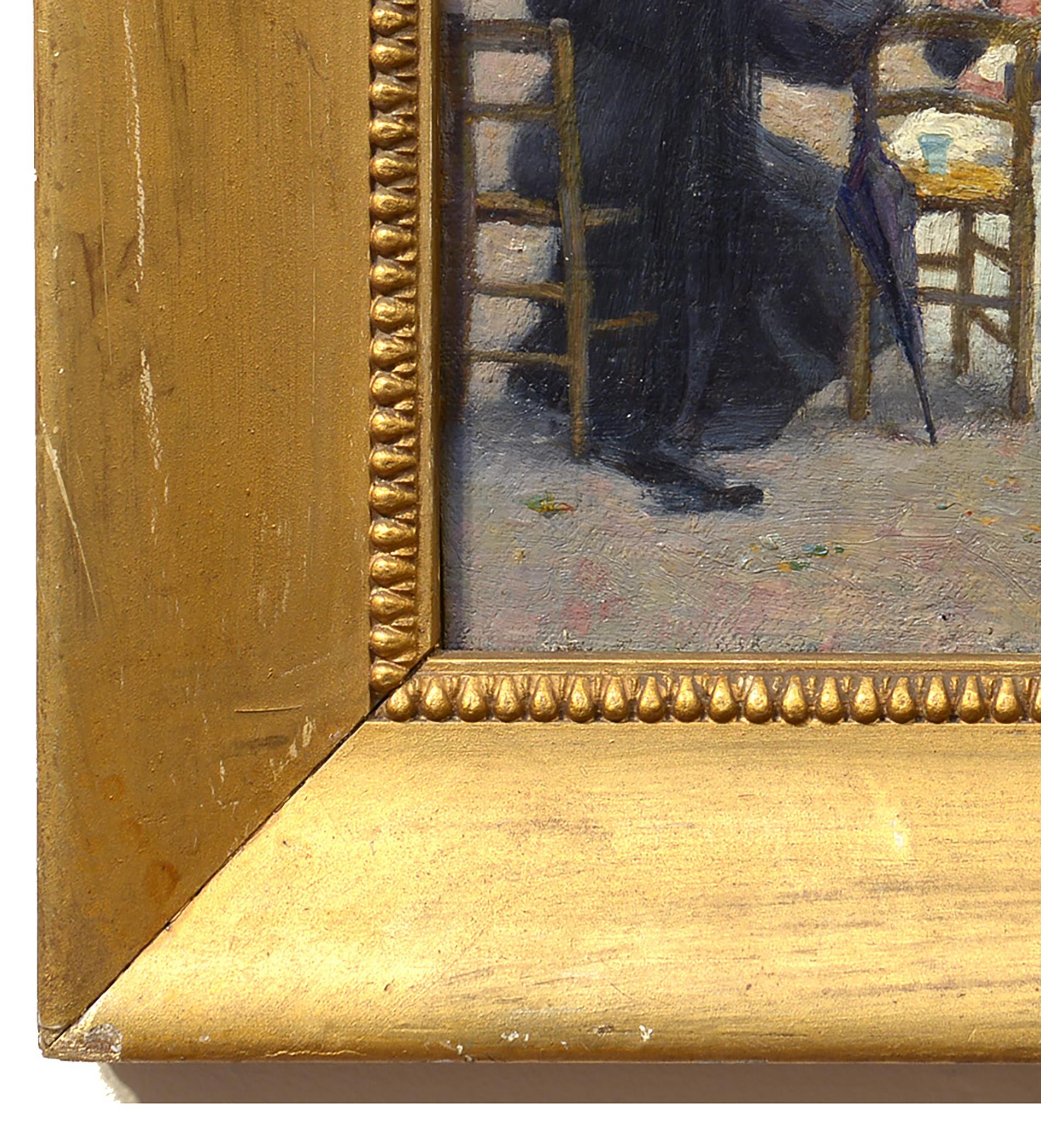 En el Bois de Boulogne, París, Impresionista americano trabajando en Francia - Painting de George Raab (b. 1866)