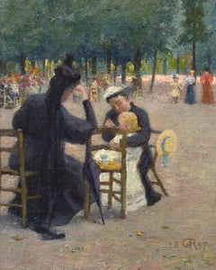 In the Bois de Boulogne, Paris, American Impressionist Working in France