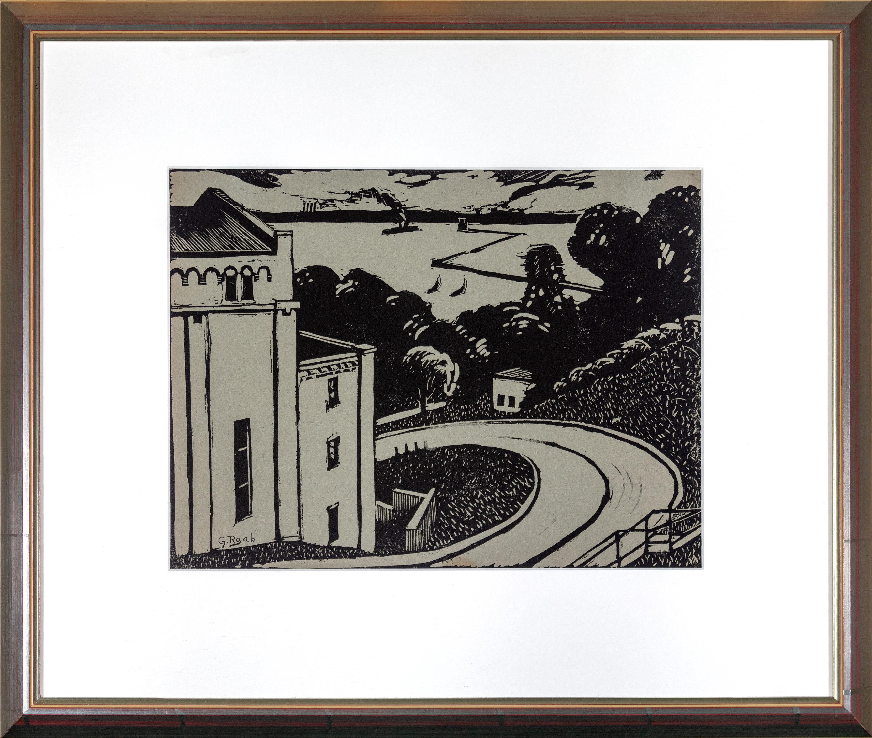Landscape Print de George Raab - Bahía de Milwaukee desde la estación de bombeo