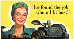 Original Vintage Poster Find Your War Job Industry Agriculture WWII Home Front