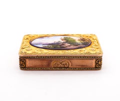 George Rémond & Co 1810 Enameled Snuff-Box In 18Kt Gold With Painted Landscape