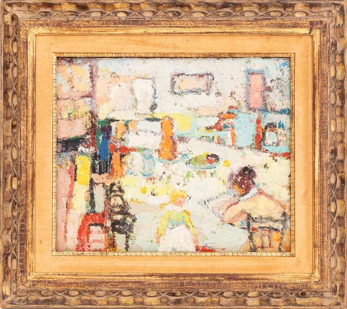 Interior Scene With Seated Figures