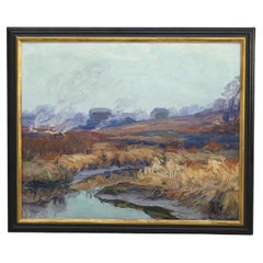 George Renouard Oil on Canvas Impressionistic Landscape Painting, Signed, C1930