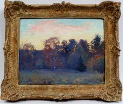 19th Century American Impressionist Winter Forest View by George Renouard