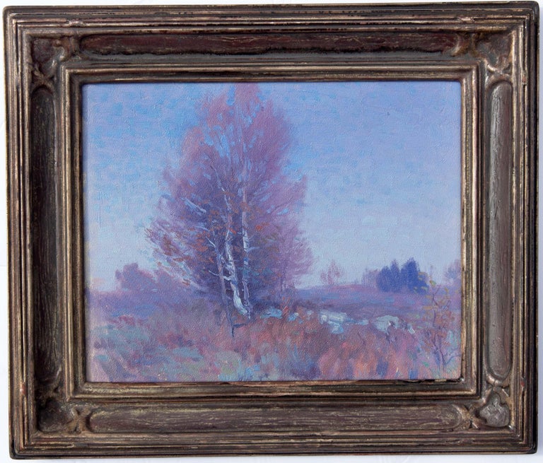 George Renouard - Antique American Impressionist Panoramic New York River  Valley Oil Painting For Sale at 1stDibs