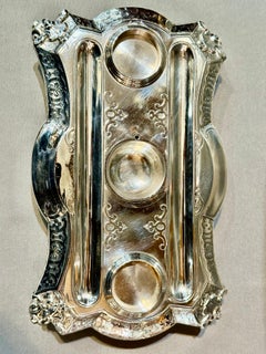 English Sterling Silver Crystal Inkstand "George Richards & Edward Brown" 1862