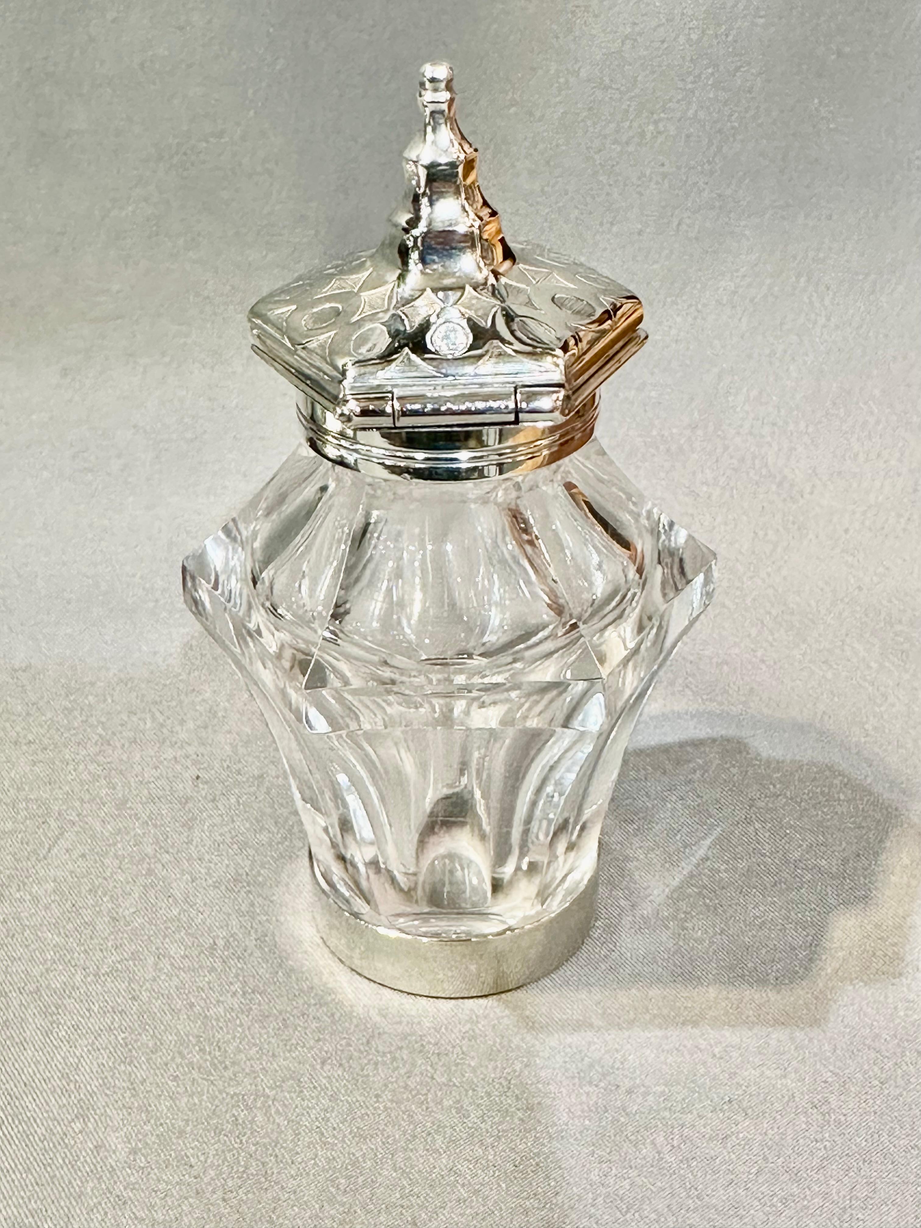  George Richards & Edward Brown English Sterling Silver Glass Inkstand 1862 For Sale 1