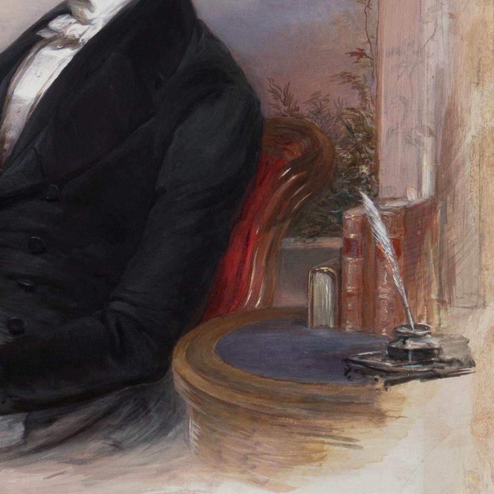 'Portrait of a Gentleman Reading', Regency Dandy, William Blake, Royal Academy For Sale 1