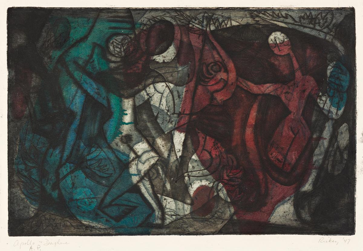 George Rickey Abstract Print - Apollo and Daphne