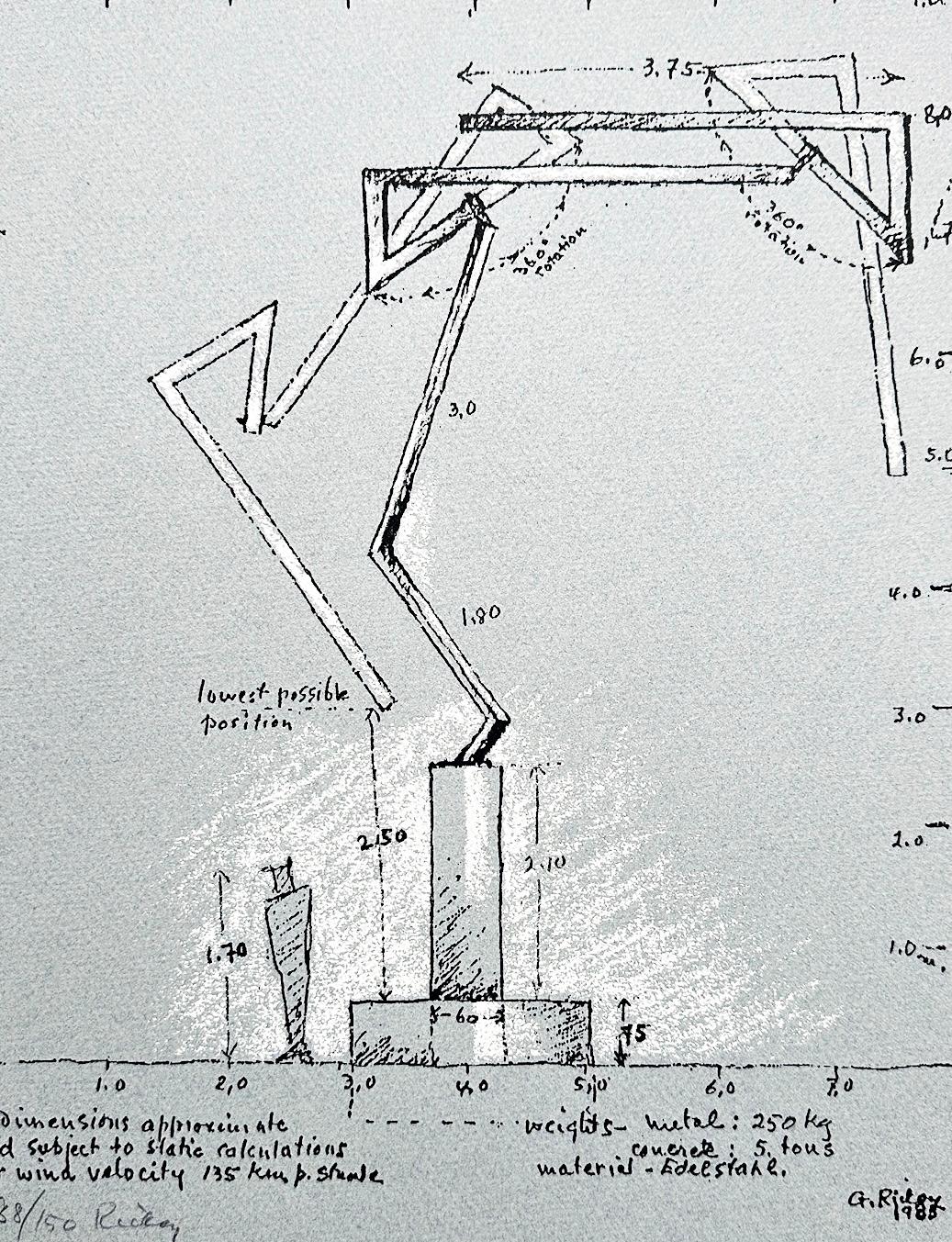 George Rickey, Lithograph, Signed and Limited Edition For Sale 2