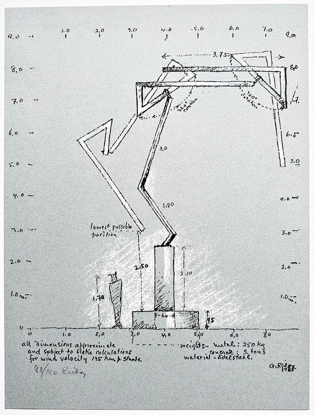 George Rickey
South Bend 1907 - 2002 Saint Paul

Untitled

Lithograph
Signed in pencil lower left
Limited edition 88/150
Sheet size: approx. 37 x 27.5 cm
